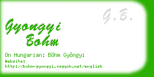 gyongyi bohm business card