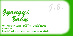 gyongyi bohm business card
